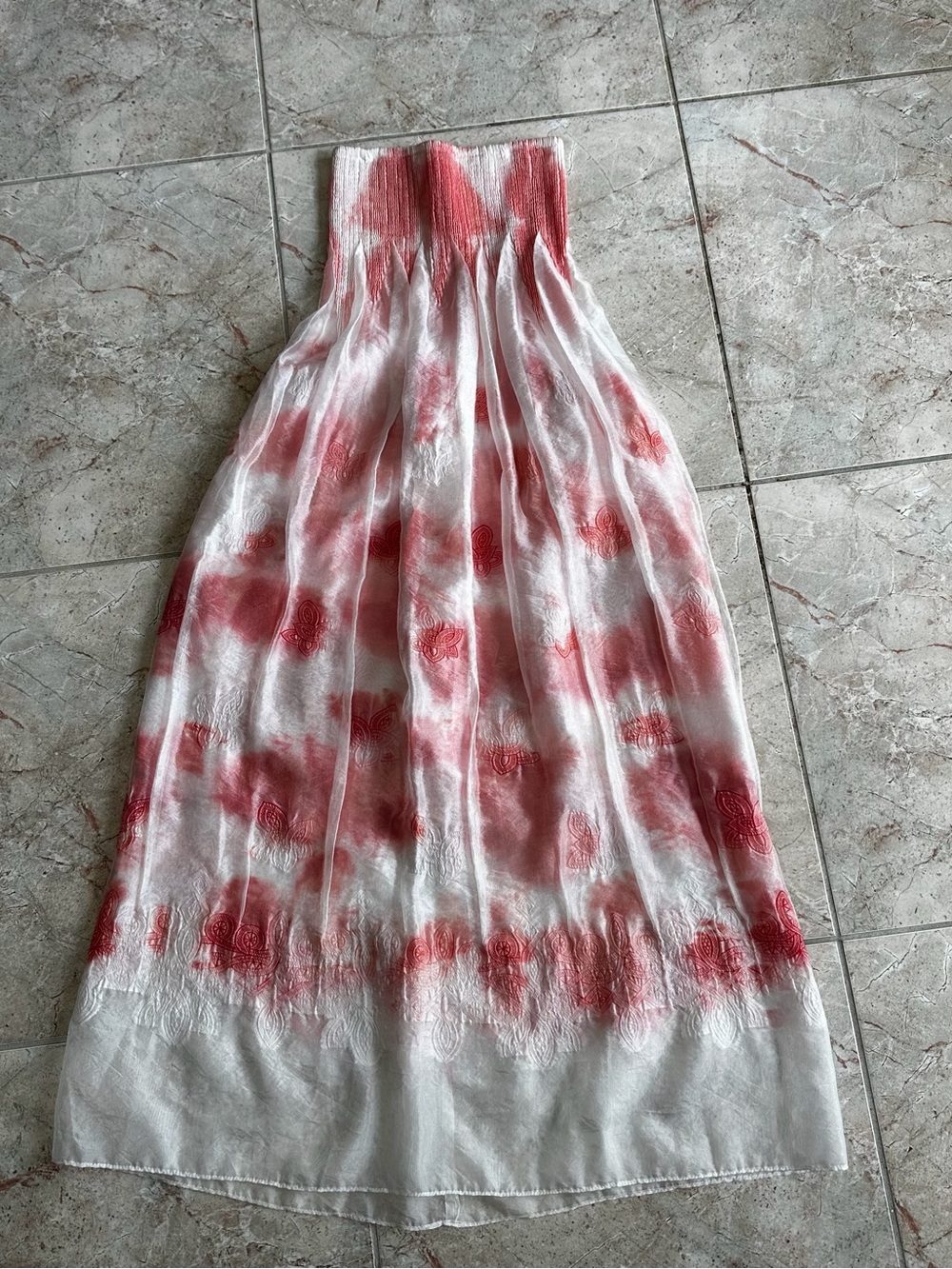 Lapis Pink Embroidered Convertible Maxi Dress Skirt One Size